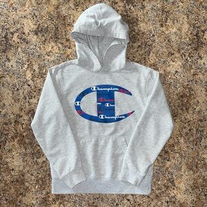 Champion Youth Kids M Graphic Spellout Big Logo Pullover Hoodie Sweatshirt